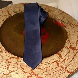 Jacob Alexander Midnight Blue 100 Microfiber Skinny Thin Tie